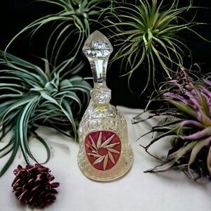 Mikasa Bell Cut Crystal Ruby Cranberry Red on Clear Bohemian Style